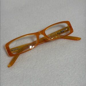Miu Miu Vibrant Orange, yellow silver rhinestone Eyewear